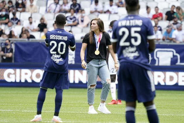VANESSA GILLES - MEDAILLE D OR DE FOOTBALL FEMININ AUX JEUX OLYMPIQUES DE TOKYO AVEC L EQUIPE DU CANADA FOOTBALL : Bordeaux vs Angers - Ligue 1 Uber Eats - 22 08 2021 FEP Panoramic 