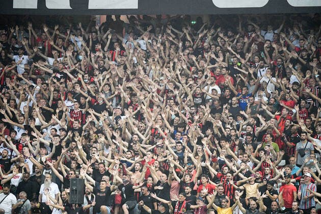 ILLUSTRATION - SUPPORTERS FOOTBALL : Nice vs Marseille - Ligue 1 Uber Eats - 22 08 2021 FEP Panoramic 