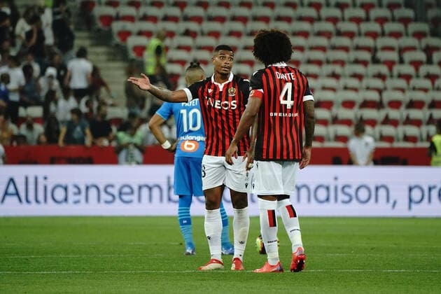 Mario Lemina (OGC Nice) - Dante (OGC Nice) FOOTBALL : OGC Nice vs Olympique de Marseille - Ligue 1 Uber Eats - Nice - 22 08 2021 NorbertScanella PanoramiC 