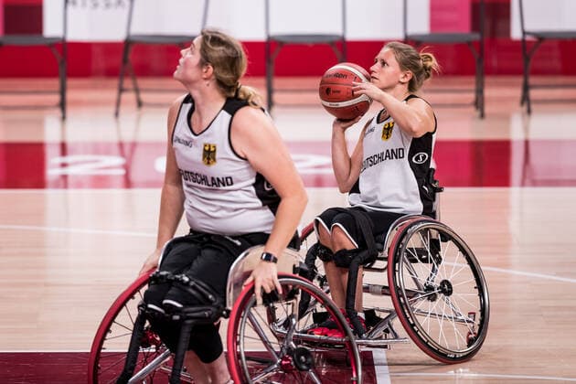 Tokyo 2020 Paralympic Games (Rollstuhlbasketball), Pressetraining Damen Deutschland, 23.08.2021 TOKYO, JAPAN 23. August 2021 - Rollstuhlbasketball, Pressetraining der deutschen Damen im Vorfeld der Tokyo 2020 Paralympic Games am 26.08.2021 in der Ariake Arena in Tokyo Japan. Laura Fuerst ( 9, Deutschland) im Wurftraining Copyright: xBEAUTIFULxSPORTS Wunderlx