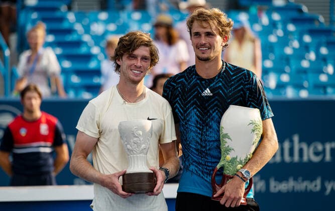 ATP, Tennis Herren Cincinnati Alexander Zverev , Germany and Andrei Rublev , Russia