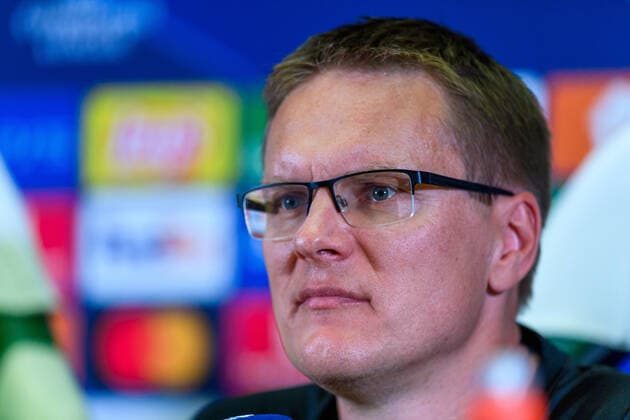 210823 Valdas Dambrauskas, head coach during a press conference, PK, Pressekonferenz with Ludogorets on August 23, 2021 in Razgrad. Photo: Ludvig Thunman BILDBYRAN kod LT LT0192 fotboll football soccer fotball champions league presskonferens press conference ludogorets bbeng Copyright: LUDVIGxTHUNMAN BB210823LT049