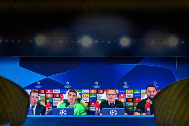 210823 Valdas Dambrauskas, head coach during a press conference, PK, Pressekonferenz with Ludogorets on August 23, 2021 in Razgrad. Photo: Ludvig Thunman BILDBYRAN kod LT LT0192 fotboll football soccer fotball champions league presskonferens press conference ludogorets bbeng Copyright: LUDVIGxTHUNMAN BB210823LT051