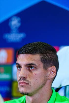 210823 Kiril Despodov during a press conference, PK, Pressekonferenz with Ludogorets on August 23, 2021 in Razgrad. Photo: Ludvig Thunman BILDBYRAN kod LT LT0192 fotboll football soccer fotball champions league presskonferens press conference ludogorets bbeng Copyright: LUDVIGxTHUNMAN BB210823LT059