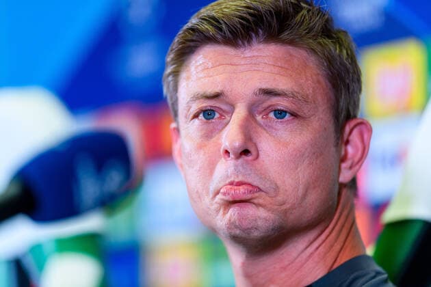 Sport Bilder des Tages 210823 Jon Dahl Tomasson, head coach during a press conference, PK, Pressekonferenz with Malmö FF ahead of the UEFA Champions League playoff match against Ludogorets on August 23, 2021 in Razgrad. Photo: Ludvig Thunman BILDBYRAN kod LT LT0191 fotboll football soccer fotball champions league träning presskonferens training practice press conference malmö ff bbeng Copyright: LUDVIGxTHUNMAN BB210823LT091