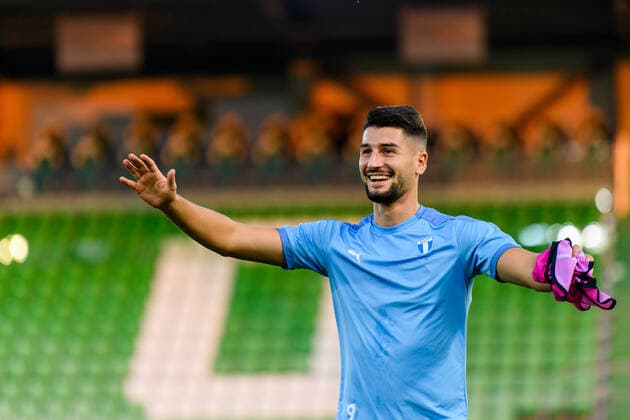210823 Antonio Colak during a practice with Malmö FF ahead of the UEFA Champions League playoff match against Ludogorets on August 23, 2021 in Razgrad. Photo: Ludvig Thunman BILDBYRAN kod LT LT0191 fotboll football soccer fotball champions league träning presskonferens training practice press conference, PK, Pressekonferenz malmö ff bbeng arena interiör general view Copyright: LUDVIGxTHUNMAN BB210823LT135