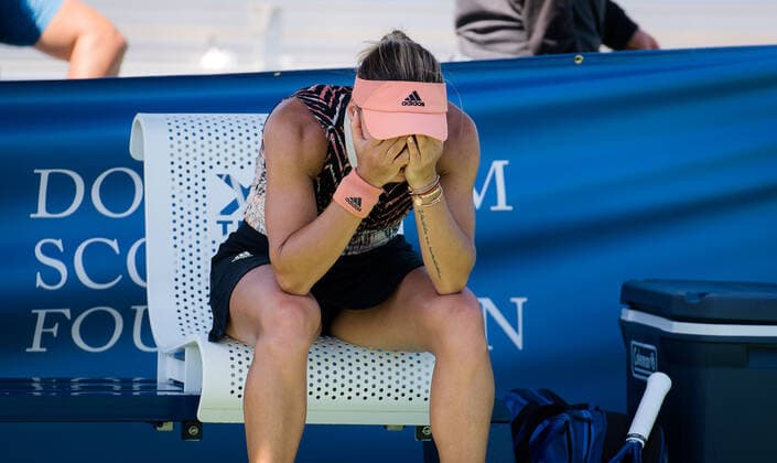 August 24, 2021, CHICAGO, UNITED STATES: Ana Bogdan of Romania in action during the second round of the 2021 WTA, Tennis Damen Chicago Womens Open WTA 250 tennis tournament against Varvara Gracheva of Russia CHICAGO UNITED STATES - ZUMAa181 20210824_zaa_a181_040 Copyright: xRobxPrangex