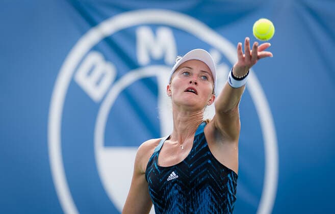 Sport Bilder des Tages August 24, 2021, CHICAGO, UNITED STATES: Kristina Mladenovic of France in action during the second round of the 2021 WTA, Tennis Damen Chicago Womens Open WTA 250 tennis tournament against Francoise Abanda of Canada CHICAGO UNITED STATES - ZUMAa181 20210824_zaa_a181_058 Copyright: xRobxPrangex
