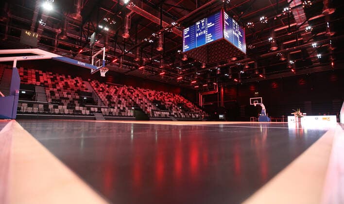 25.08.2021 - Basketball - Nürnberg Falcons Basketball Club NBC - Offizielle Einweihung der Kia Metropol Arena - Sportfoto Zink DaMa - Symbolbild Symbolfoto Feature Impression - Leere Arena Halle - Hallenpanorma Hallenbild Panorama - Kia Metropol Arena