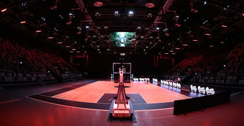 25.08.2021 - Basketball - Nürnberg Falcons Basketball Club NBC - Offizielle Einweihung der Kia Metropol Arena - Sportfoto Zink DaMa - Symbolbild Symbolfoto Feature Impression - Leere Arena Halle - Hallenpanorma Hallenbild Panorama - Kia Metropol Arena