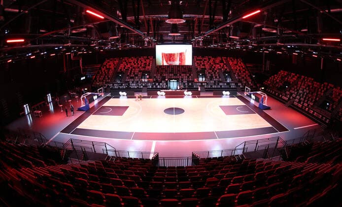 25.08.2021 - Basketball - Nürnberg Falcons Basketball Club NBC - Offizielle Einweihung der Kia Metropol Arena - Sportfoto Zink DaMa - Symbolbild Symbolfoto Feature Impression - Leere Arena Halle - Hallenpanorma Hallenbild Panorama - Kia Metropol Arena