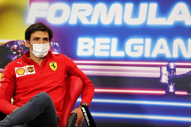 F1 Grand Prix of Belgium 55 Carlos Sainz (ESP, Scuderia Ferrari Mission Winnow), F1 Grand Prix of Belgium at Circuit de Spa-Francorchamps on August 26, 2021 in Spa-Francorchamps, Belgium. (Photo by xpbimages.com XPB Images FIA Pool via HOCH ZWEI) Spa-Francorchamps Belgium Poolfoto HOCH ZWEI Pool XPB Images ,EDITORIAL USE ONLY