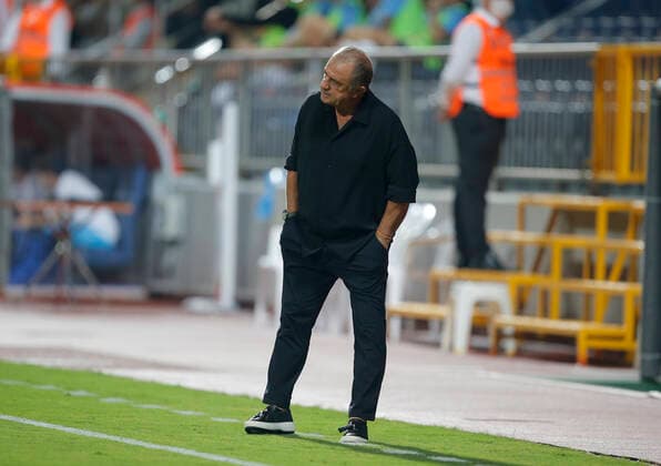 Galatasaray s head coach Fatih Terim reacts during the UEFA Europa League play-off second leg football match between Galatasaray and Randers at Recep Tayyip Erdogan Stadium in Istanbul, on August 26, 2021.. , Istanbul Denmark