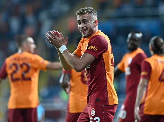 Baris Alper Yilmaz of Galatasaray during the UEFA Europa League Play off second leg match between Galatasaray and Randers FC at Kasimpasa Recep Tayyip Erdogan Stadium in Istanbul , Turkey on August 26 , 2021. 
