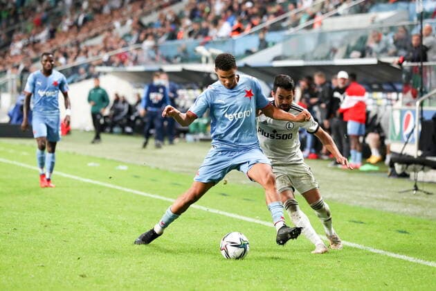 WARSZAWA 26.08.2021 REWANZOWY MECZ IV RUNDA ELIMINACYJNA LIGA EUROPY SEZON 2021 22: LEGIA WARSZAWA - SLAVIA PRAGA --- UEFA EUROPA LEAGUE QUALIFYING FOURTH ROUND SECOND MATCH: LEGIA WARSAW - SLAVIA PRAGUE SALEXANDER BAH LUQUINHAS FOT. PIOTR KUCZA FOTOPYK NEWSPIX.PL --- Newspix.pl  210826PYK0050