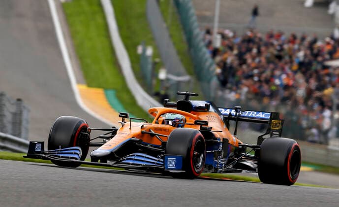 3 Daniel Ricciardo (AUS, McLaren F1 Team), F1 Grand Prix of Belgium at Circuit de Spa-Francorchamps on August 27, 2021 in Spa-Francorchamps, Belgium. (Photo by HOCH ZWEI) Spa-Francorchamps Belgium