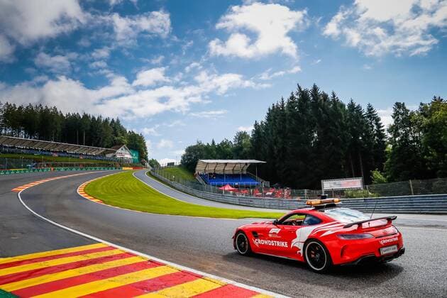 Mercedes AMG safety car, during the Formula 1 Belgium Grand Prix, 12th round of the 2021 FIA Formula One World Championship, WM, Weltmeisterschaft from August 27 to 29, 2021 on the Circuit de Spa-Francorchamps, in Stavelot, near LiÃ‹ge, Belgium - Photo Antonin Vincent DPPI FORMULE 1 : Grand prix de belgique - 27 08 2021 DPPI PANORAMIC  00121025__V2_2463