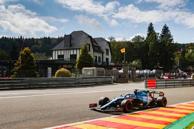 14 ALONSO Fernando (spa), Alpine F1 A521, action during the Formula 1 Belgium Grand Prix, 12th round of the 2021 FIA Formula One World Championship, WM, Weltmeisterschaft from August 27 to 29, 2021 on the Circuit de Spa-Francorchamps, in Stavelot, near LiÃ‹ge, Belgium - Photo Antonin Vincent DPPI FORMULE 1 : Grand prix de belgique - 27 08 2021 DPPI PANORAMIC  00121025__V2_3607
