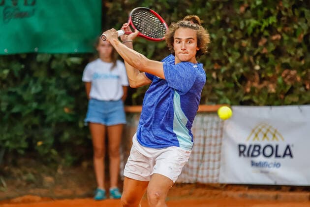 August 27, 2021, Lesa (NO, Italy: Lesa (NO), Italy, Sporting Tennis Lesa, August 27, 2021, Christian Langmo and Mattia Bellucci during Lesa Cup 2021 - ITF - Tennis Internationals Tennis Internationals - Lesa Cup 2021 - ITF, lesa (no), Italy  - ZUMAl164 20210827_zsa_l164_050 Copyright: xRobertaxCorradinx