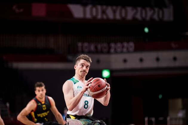 Tokyo 2020 Paralympic Games (Rollstuhlbasketball), 28.08.2021 TOKYO, JAPAN 28. August - Rollstuhlbasketball, Australien gegen Deutschland Herren, an Tag 4 der Tokyo 2020 Paralympic Games am 28.08.2021 in der Ariake Arena in Tokyo Japan. Kim Robins ( 8, Australien) Copyright: xBEAUTIFULxSPORTS Wunderlx