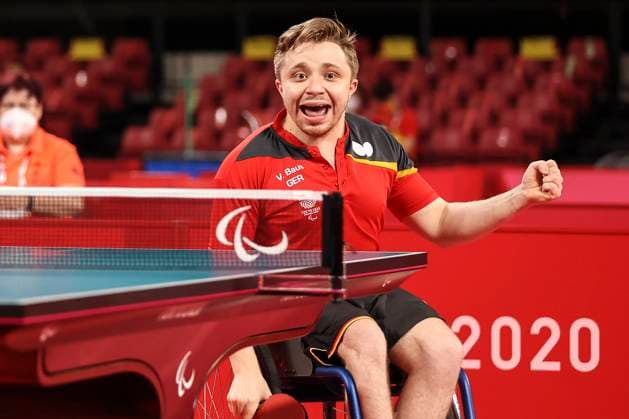 Tokyo 2020 Paralympic Games (Tischtennis), 28.08.21 TOKYO, JAPAN 28.08. Freude ueber den Finaleinzug: Valentin Baus (GER Borussia Duesseldorf) an Tag 4 der Tokyo 2020 Paralympic Games (Tischtennis) am 28.08.2021 im Tokyo Metropolitan Gymnasium in Tokyo (Japan). Copyright: xBEAUTIFULxSPORTS AxelxKohringx