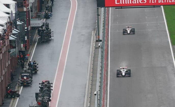 FORMULA 1 ROLEX BELGIAN GRAND PRIX 2021 28.08.2021, Circuit de Spa-Francorchamps, Spa-Franchorchamps, FORMULA 1 ROLEX BELGIAN GRAND PRIX 2021 , im Bild Mick Schumacher (DEU 47), Haas F1 Team, Nikita Mazepin (RUS 9), Haas F1 Team