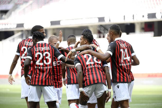 JOIE - FAIR PLAY - EQUIPE DE FOOTBALL DE NICE OGCN FOOTBALL : Nice vs Bordeaux - Ligue 1 Uber Eats - 28 08 2021 FEP Panoramic 