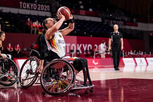 Tokyo 2020 Paralympic Games (Rollstuhlbasketball), 28.08.2021 TOKYO, JAPAN 28. August - Rollstuhlbasketball, Deutschland gegen Kanada Damen, an Tag 4 der Tokyo 2020 Paralympic Games am 28.08.2021 in der Ariake Arena in Tokyo Japan. Anne Patzwald ( 7, Deutschland) Copyright: xBEAUTIFULxSPORTS Wunderlx