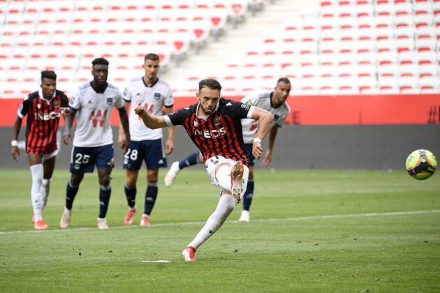 11 AMINE GOUIRI (OGCN) - PENALTY - BUT FOOTBALL : Nice vs Bordeaux - Ligue 1 Uber Eats - 28 08 2021 FEP Panoramic 