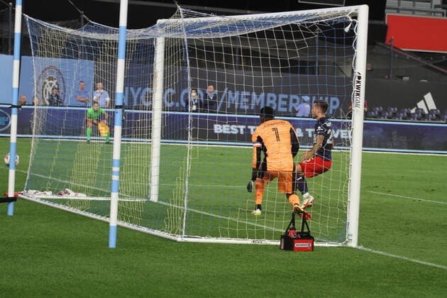 August 28, 2021, Bronx, New York, USA: Soccer match between NYCFC and New England during Major League Soccer ( MLS, Fussball Herren, USA at Yankee stadium in Bronx, New York with the presence of fans, mostly vaccinated against COVID-19.  Copyright: xNiyixFotex
