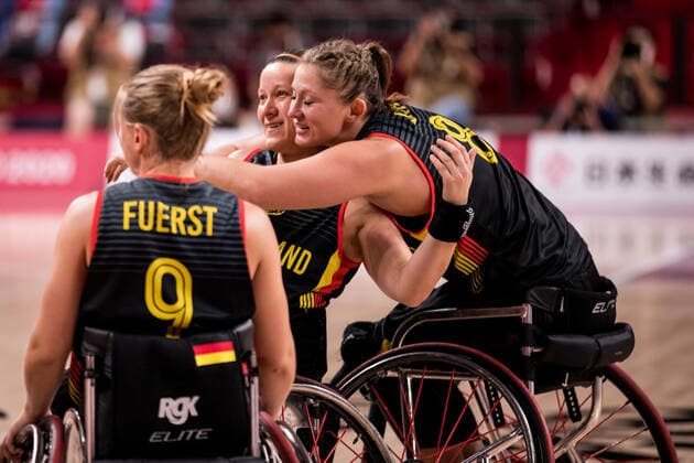 Tokyo 2020 Paralympic Games (Rollstuhlbasketball), 29.08.2021 TOKYO, JAPAN 29. August - Rollstuhlbasketball, Japan gegen Deutschland Damen, an Tag 5 der Tokyo 2020 Paralympic Games am 29.08.2021 in der Ariake Arena in Tokyo Japan. Anne Patzwald ( 7, Deutschland), Katharina Lang ( 8, Deutschland) Copyright: xBEAUTIFULxSPORTS Wunderlx