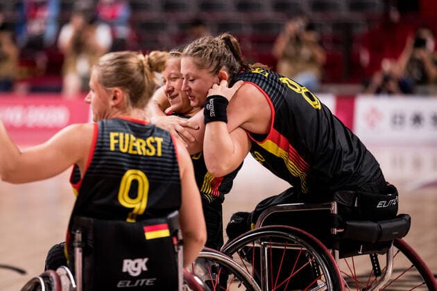 Tokyo 2020 Paralympic Games (Rollstuhlbasketball), 29.08.2021 TOKYO, JAPAN 29. August - Rollstuhlbasketball, Japan gegen Deutschland Damen, an Tag 5 der Tokyo 2020 Paralympic Games am 29.08.2021 in der Ariake Arena in Tokyo Japan. Anne Patzwald ( 7, Deutschland), Katharina Lang ( 8, Deutschland) Copyright: xBEAUTIFULxSPORTS Wunderlx