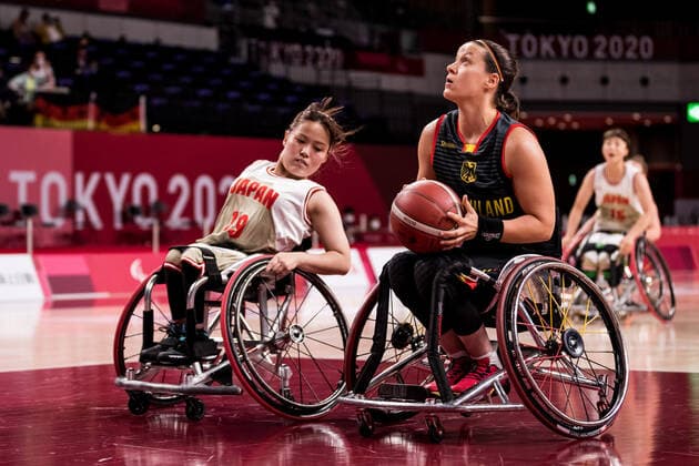 Tokyo 2020 Paralympic Games (Rollstuhlbasketball), 29.08.2021 TOKYO, JAPAN 29. August - Rollstuhlbasketball, Japan gegen Deutschland Damen, an Tag 5 der Tokyo 2020 Paralympic Games am 29.08.2021 in der Ariake Arena in Tokyo Japan. Yui Kitama ( 19, Japan), Anne Patzwald ( 7, Deutschland) Copyright: xBEAUTIFULxSPORTS Wunderlx
