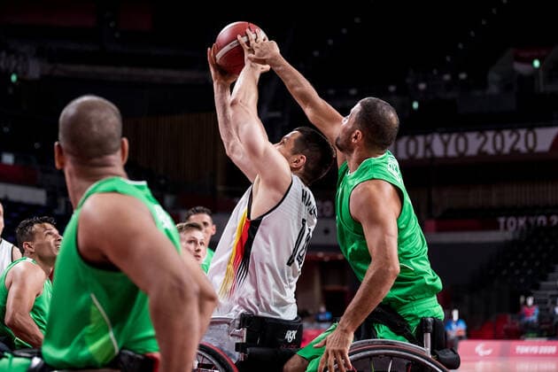 Tokyo 2020 Paralympic Games (Rollstuhlbasketball), 29.08.2021 TOKYO, JAPAN 29. August - Rollstuhlbasketball, Deutschland gegen Algerien Herren an Tag 5 der Tokyo 2020 Paralympic Games am 29.08.2021 in der Ariake Arena in Tokyo Japan. Aliaksandr Halouski ( 14, Deutschland) Copyright: xBEAUTIFULxSPORTS Wunderlx