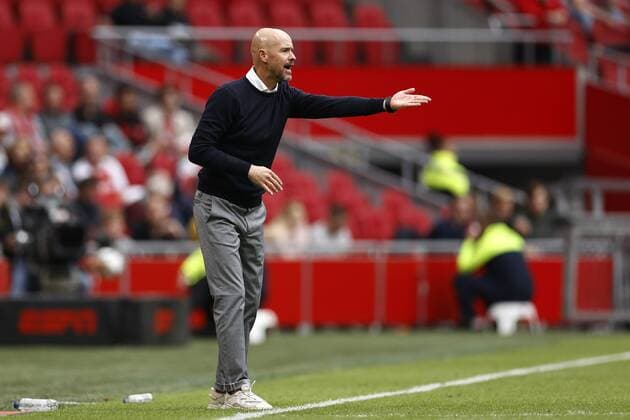 AMSTERDAM - Ajax coach Erik ten Hag during the Dutch Eredivisie match between Ajax and Vitesse at the Johan Cruijff ArenA on August 29, 2021 in Amsterdam, Netherlands. ANP MAURICE VAN STEEN Dutch Eredivisie 2021 2022 xVIxANPxSportx xxANPxIVx