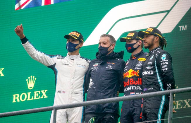 63 George Russell (GBR, Williams Racing), 33 Max Verstappen (NED, Red Bull Racing), 44 Lewis Hamilton (GBR, Mercedes-AMG Petronas F1 Team), F1 Grand Prix of Belgium at Circuit de Spa-Francorchamps on August 29, 2021 in Spa-Francorchamps, Belgium. (Photo by HOCH ZWEI) Spa-Francorchamps Belgium