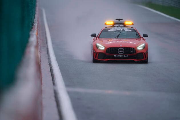 August 29, 2021, Francorchamps, Belgium: The safety car during the 2021 FIA Formula 1 Belgian Grand Prix at Circuit de Spa-Francorchamps in Francorchamps, Belgium. Francorchamps Belgium - ZUMAg147 20210829_zap_g147_054 Copyright: xJamesxGasperottix