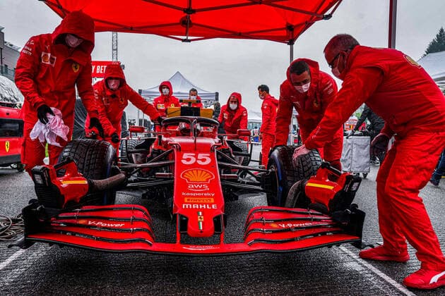 F1 Grand Prix of Belgium 55 Carlos Sainz (ESP, Scuderia Ferrari Mission Winnow), F1 Grand Prix of Belgium at Circuit de Spa-Francorchamps on August 29, 2021 in Spa-Francorchamps, Belgium. (Photo by COLOMBO IMAGES FIA Pool via HOCH ZWEI) Spa-Francorchamps Belgium Poolfoto HOCH ZWEI Pool COLOMBO IMAGES ,EDITORIAL USE ONLY