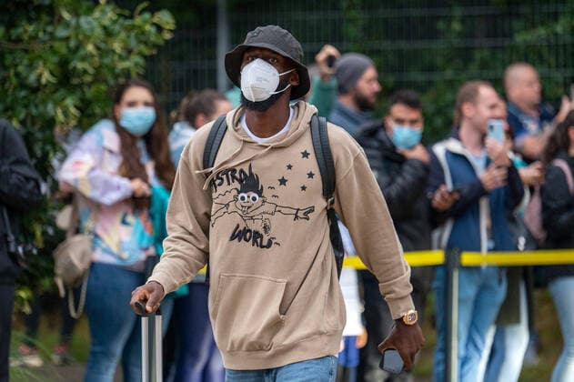 Antonio Rüdiger (GER). Deutschland, Stuttgart, 29.08.2021, Fussball, Nationalmannschaft, WM-Qualifikation, Ankunft der Spieler im Teamhotel, Saison 2021 2022, Vorbereitung, Wald Hotel Foto: A2 Bildagentur Peter Hartenfelser *** Antonio Rüdiger GER Germany, Stuttgart, 29 08 2021, football, national team, world cup qualification, players arrival at team hotel, 2021 2022 season, preparation, forest hotel photo A2 Bildagentur Peter Hartenfelser
