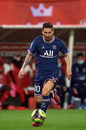Fußball, Lionel Messi Debüt bei Paris St. Germain Stade de Reims v Paris Saint Germain - Ligue 1 Uber Eats Lionel Messi of PSG during the Ligue 1 Uber Eats match between Reims and Paris Saint Germain at Stade Auguste Delaune on August 29, 2021 in Reims, France. Reims France breton-stadeder210829_npMcU  Copyright: xJosexBretonx