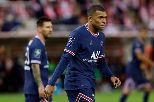 Stade de Reims v Paris Saint Germain - Ligue 1 Uber Eats Kylian Mbappe and Lionel Messi during the French championship Ligue 1 football match between Stade de Reims and Paris Saint-Germain on August 29, 2021 at Auguste Delaune stadium in Reims, France Paris France taamallah-football210830_npEEP  Copyright: xMehdixTaamallahx