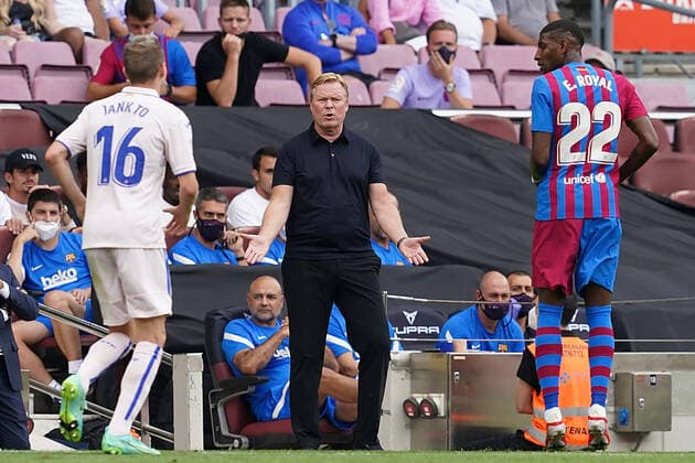 FC Barcelona, Barca s coach Ronald Koeman during La Liga match. August 29, 2021. (20210829137)