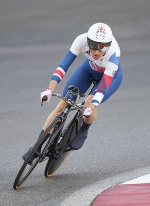 Tokyo Paralympics: Cycling Road Sarah Storey of Britain competes in the women s cycling road C5 time trial at the Tokyo Paralympics en route to winning gold at Fuji International Speedway in Shizuoka Prefecture, central Japan, on Aug. 31, 2021.  A14AA0000790640P