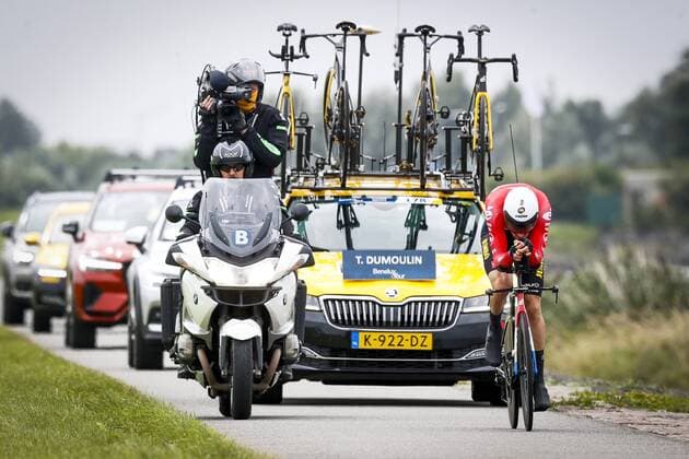 LELYSTAD - Tom Dumoulin in action during the second stage of the Benelux Tour, a 11.1 km time trial in Lelystad. ANP VINCENT JANNINK xVIxANPxSportx xxANPxIVx