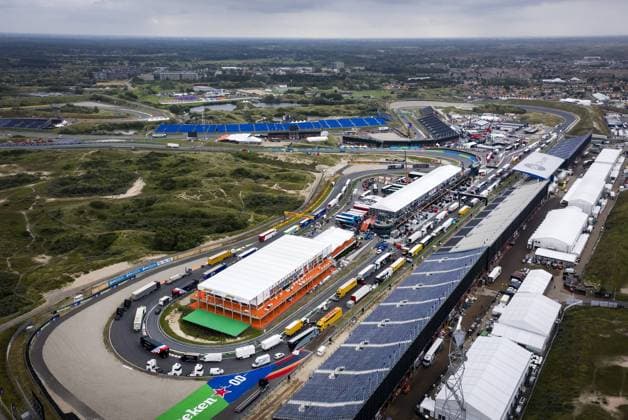 ZANDVOORT - Drone photo of the build-up for Formula 1 at Circuit Zandvoort, where a Formula 1 race will be held for the first time in 36 years. REMKO DE WAAL xVIxANPxSportx xxANPxIVx