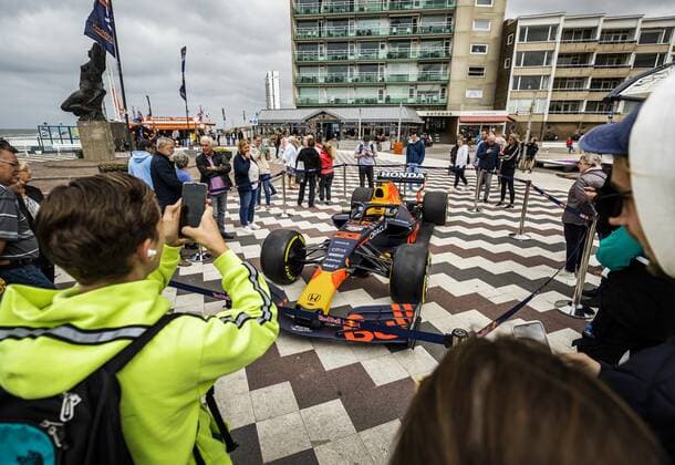 ZANDVOORT - An old Max Verstappen car in the center of Zandvoort. At the beginning of September, the Formula 1 race Dutch Grand Prix Zandvoort will be held at Circuit Zandvoort. REMKO DE WAAL xVIxANPxSportx xxANPxIVx