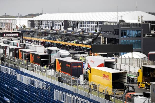 ZANDVOORT - The build-up for Formula 1 at Circuit Zandvoort. At the beginning of September, the Formula 1 race Dutch Grand Prix Zandvoort will be held on this circuit. REMKO DE WAAL xVIxANPxSportx xxANPxIVx