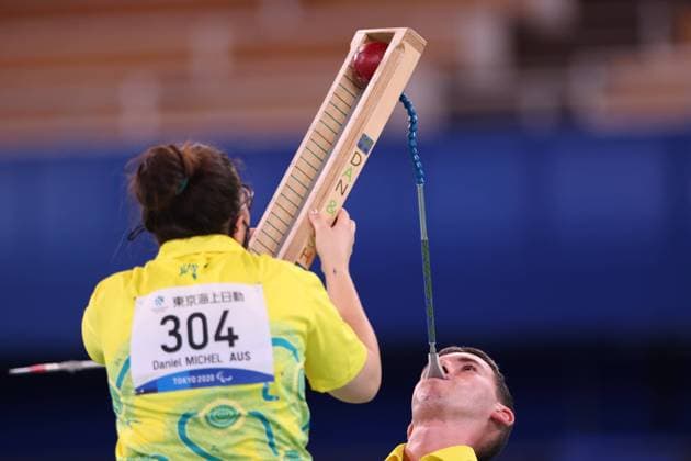 Sport Bilder des Tages Daniel Michel (AUS), SEPTEMBER 1, 2021 - Boccia : Mixed Individual BC3 3rd place match during the Tokyo 2020 Paralympic Games at the Ariake Gymnastics Centre in Tokyo, Japan. Noxthirdxpartyxsales  (168296296)