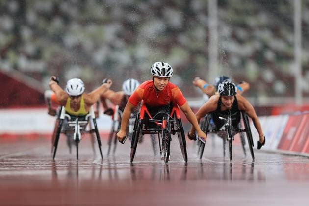 ZHOU Zhaoqian (CHN) Gold Medal, competes in the Athletics : Women s 1500m - T54 Final during the Tokyo 2020 Paralympic Games on August 31, 2021, at the Olympic Stadium in Tokyo, Japan. Noxthirdxpartyxsales  (168303919)