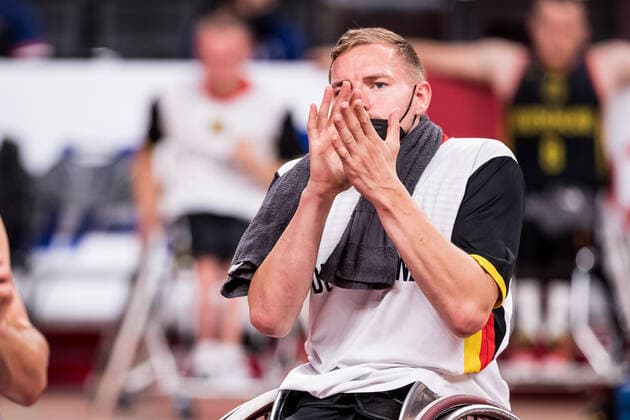 Tokyo 2020 Paralympic Games (Rollstuhlbasketball), 01.09.2021 TOKYO, JAPAN 01. September - Rollstuhlbasketball, Viertelfinale Spanien gegen Deutschland Herren, an Tag 8 der Tokyo 2020 Paralympic Games am 01.09.2021 in der Ariake Arena in Tokyo Japan. Jan Haller ( 10, Deutschland) Copyright: xBEAUTIFULxSPORTS Wunderlx
